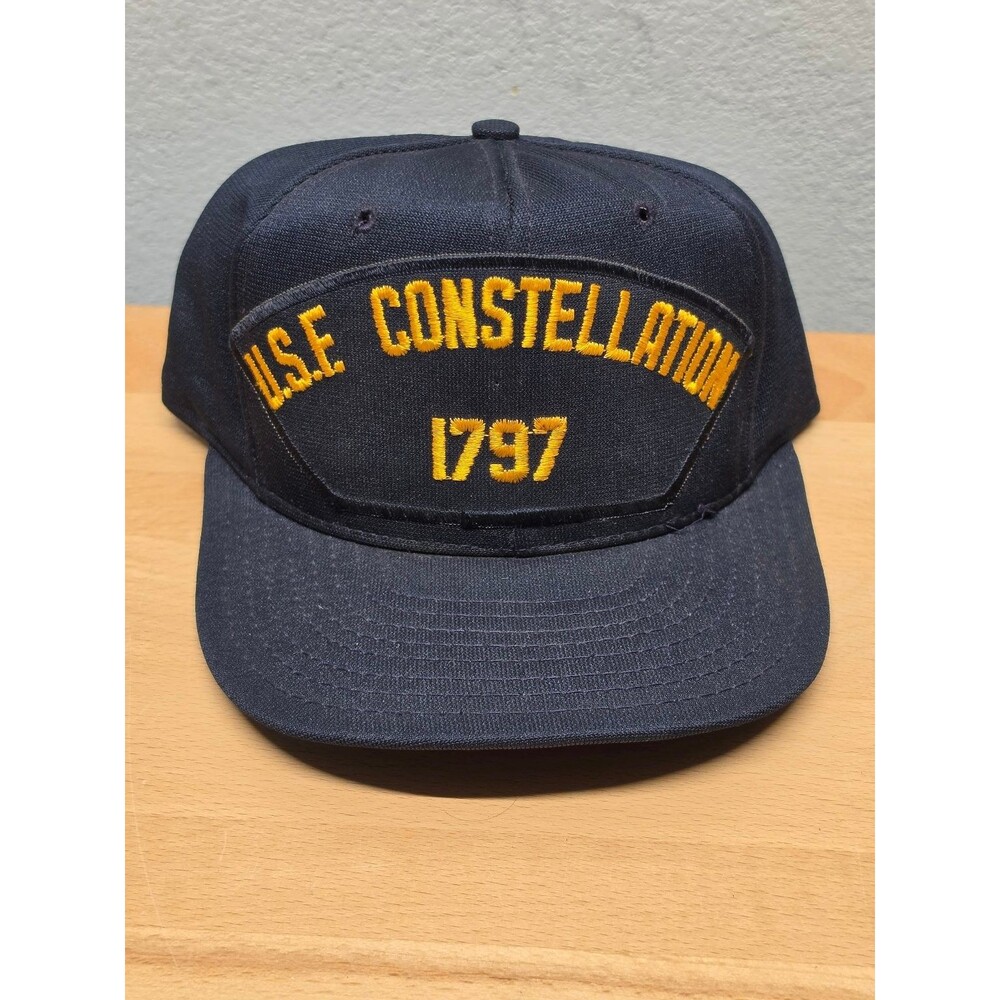 JADE U.S.F. CONSTELLATION 1797 Snapback Hat Men's Navy Blue Gold Polyester